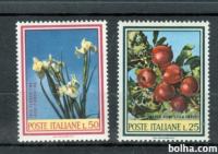 ITALIJA 1967 RASTLINE ROŽE SADJE JABOLKO ** Mi 1247/1248 serija (39)
