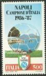 ITALIJA nogomet - NK Napoli prvak Italije 1987 nežigosana znamka