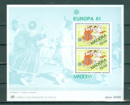 Madeira Portugalska 1981 EU Cept folklora blok MNH**