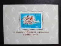 Madžarska,1966, blok 54 a šport, atletika