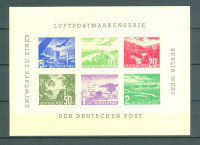 Nemčija Berlin 1957 neizdana letalska serija II MNH** RARITETA 5% Mi