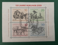 Nemčija Berlin 1969 Živalski vrt Zoo žigosan blok št. 2
