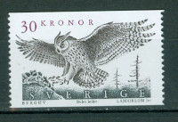 Švedska 1989 ptice sova sam. znamka MNH**