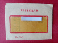 Telegram.Titograd,Beograd,ovojnica+pismo