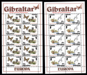 Znamke Gibraltar 1986 - dve poli Evropa  - narava in okolje