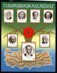 Znamke Turčija 1987 - blok predsedniki