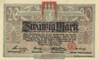 20 Mark 1918, Aushülfschein, Nemčija, mesto Altona