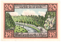 20 Pfennig 1921, UNC Notgeld, Nemčija, Mellenbach