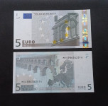 5 EUROV, stara serija UNC , črka M = Portugalska