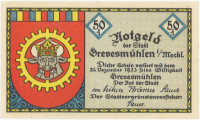 50 Pfenning, Nemški Notgeld, Grevessmühlen 1921, UNC