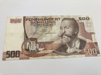 500 Schilling Avstrija -  Bankovec 500 šilingov / ⚜️Numista.si