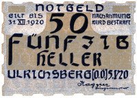 Avstrija notgeld 50 heller Ulrichberg 1920 UNC