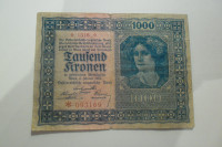 AVSTROOGRSKA BANKOVEC 1000 KRONEN 1922
