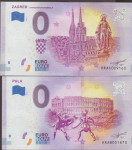 BANK. 0 EURO HRVAŠKA-ZAGREB katedrala,PULA arena(EVROP. BANKA)2019.UNC