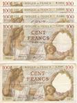 BANK.100 FRANCS 07.1940, 02,06,09 IN 10.1941 (FRANCIJA) VF