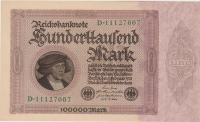 BANK.100000 MARK P-83b-8 številk (NEMŠKI REICH NEMČIJA) 1.2.1923.UNC
