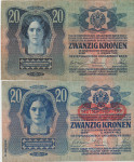 BANK. 20 -1913,1919 KRONEN P13a,P53a.1(AVSTRIJA AVSTROOGRSKA)VF/XF,UNC