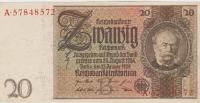 BANK. 20 REICHMARK P181a/1serA,žig(REICH NEMČIJA)1924(1929).XF++/aUNC