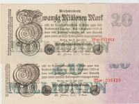 BANK.20000000 20-MILLIONEN MARK P96b AG,AF(REICH NEMČIJA)1923XF++/aUNC