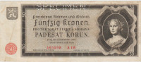 BANK. 50 KORUN P3a (BOHEMIA-MORAVIA NEM.PROT.ČEŠKA-MORAVSKA)1940.XF