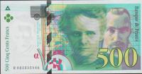 BANK. 500 FRANCS "PIERRE & MARIE CURIE" (FRANCIJA)1994.aUNC/UNC