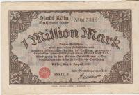 BANKOVEC 1 MILLION 1000000 MARK KOLN-B (NEM.REICH NEMČIJA)1923,VF