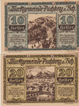 BANKOVEC 10,20 HELLER not geld "PUCHBERG" (AVSTRIJA) 1920.aUNC/UNC