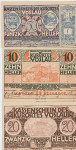 BANKOVEC 10,20,50 HELLER not geld "Vöslau" (AVSTRIJA) 1920.UNC