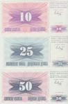 BANKOVEC 10,25,50 DINARA (BOSNA BIH) 1992.UNC