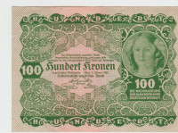 BANKOVEC 100 KRONE P77 (AVSTRIJA) 1922,XF++