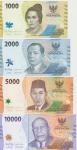 BANKOVEC 1000, 2000,5000,10000 RUPIAH (INDONEZIJA) 2022.UNC.