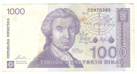 BANKOVEC  1000 dinarjev 1991 Hrvaška