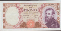 BANKOVEC 10000 LIRA P97a XF++"M",XF/XF+"E"- MICHELANGELO (ITALIJA)1962
