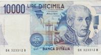 BANKOVEC 10000 LIRE P106b.1 "A.VOLTA" (ITALIJA) 1984.VF+