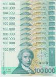 BANKOVEC 100000 DINARA P 27a "A,B" (HRVAŠKA) 1993, UNC