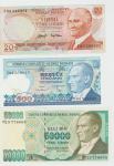 BANKOVEC 20-1974,500-1984,50000-1995 LIRI (TURČIJA) UNC