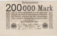 BANKOVEC 200000 MARK P100/2 brez št. (NEMŠKI RAICH NEMČIJA) 1923.VF/XF