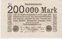 BANKOVEC 200000 MARK P100 (NEMŠKI RAICH NEMČIJA)1923.aUNC