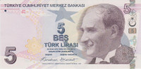 BANKOVEC 5 LIRASI P222g (TURČIJA) 2024.UNC