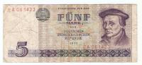 Bankovec 5 mark 1975  DDR