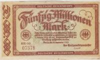 BANKOVEC 50 MILLIONEN MARK P-S1016.1"NEM.ŽELEZ."(REICH NEMČIJA)1923.XF