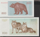 BANKOVEC 500-1992,1993 LITOVSKI TALONAS P44a,P46a (LITVA) UNC