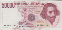 BANKOVEC 50000 LIRE P113a -G.L.BERNINI (ITALIJA ) 1984.VF