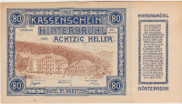 BANKOVEC 80 HELLER not geld "Hinterbruhl" (AVSTRIJA) 1920.aUNC/UNC