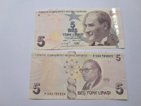 Bankovec Turčija 5 lirasi 2009  UNC
