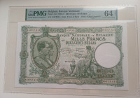 BELGIJA 1000 francs 1939-1944 PMG 64 EPQ