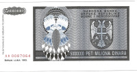 BIH P143a BANJA LUKA 5000000 DINARA 1993 UNC