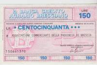 BON 150 LIRE-BANCA AGRARIO BRESCIA (ITALIJA ) 25.10.1976.aUNC/UNC