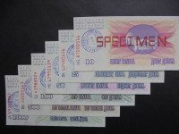 BOSNA KOMPLET 10-1000 dinara 1992 UNC-SPECIMEN