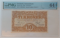 DANSKA 10 KRON 1943 UNC PMG 64 EPQ